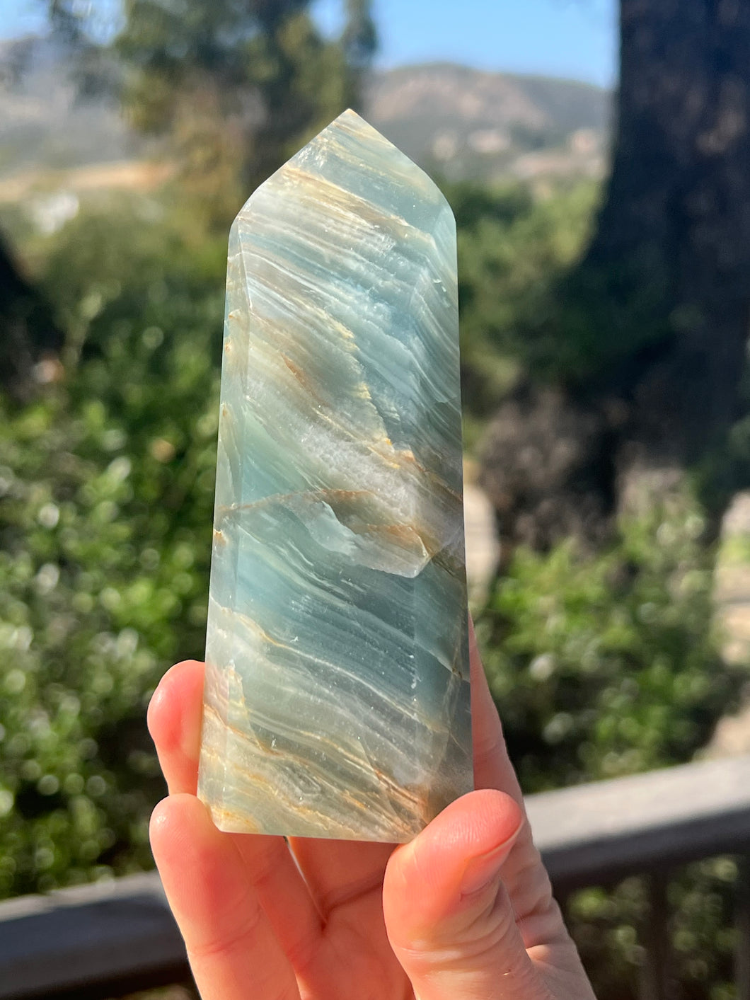 Lemurian Aquantine Calcite Tower
