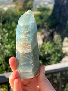 Lemurian Aquantine Calcite Tower