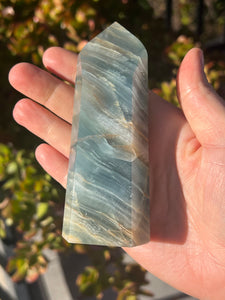 Lemurian Aquantine Calcite Tower