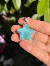 Load image into Gallery viewer, Larimar Star Sterling Silver Necklace 18”