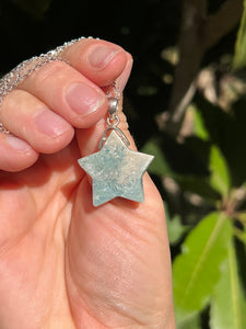 Larimar Star Sterling Silver Necklace 18”