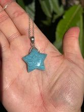 Load image into Gallery viewer, Larimar Star Sterling Silver Necklace 18”