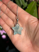 Load image into Gallery viewer, Larimar Star Sterling Silver Necklace 18”