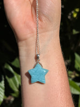 Load image into Gallery viewer, Larimar Star Sterling Silver Necklace 18”