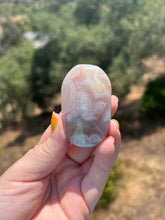 Load image into Gallery viewer, Pink Amethyst Flower Agate Palm Stone