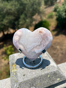 Pink Amethyst Flower Agate Heart