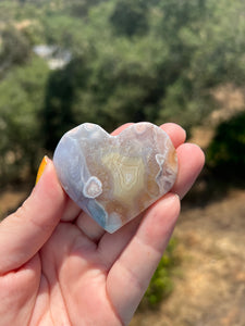 Pink Amethyst Flower Agate Heart