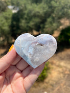 Pink Amethyst Mauve Flower Agate Heart**