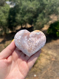 Pink Amethyst Flower Agate Heart