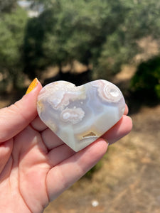 Pink Amethyst Flower Agate Heart