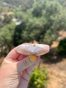 Pink Amethyst Flower Agate Heart