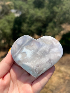 Pink Amethyst Flower Agate Heart