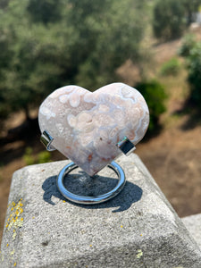Pink Amethyst Flower Agate Heart