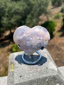 Pink Amethyst Flower Agate Heart