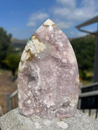 Lavendar Pink Amethyst Flower Agate Flame**
