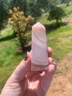 Pink Amethyst Flower Agate Tower