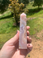 Pink Amethyst Flower Agate Tower **