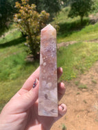 Pink Amethyst Flower Agate Tower**