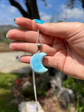 Load image into Gallery viewer, Larimar Moon Sterling Silver Pendant