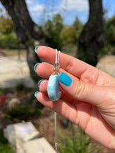 Load image into Gallery viewer, Larimar Moon Sterling Silver Pendant