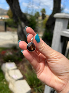 Smokey Dark Quartz Sterling Silver Pendant