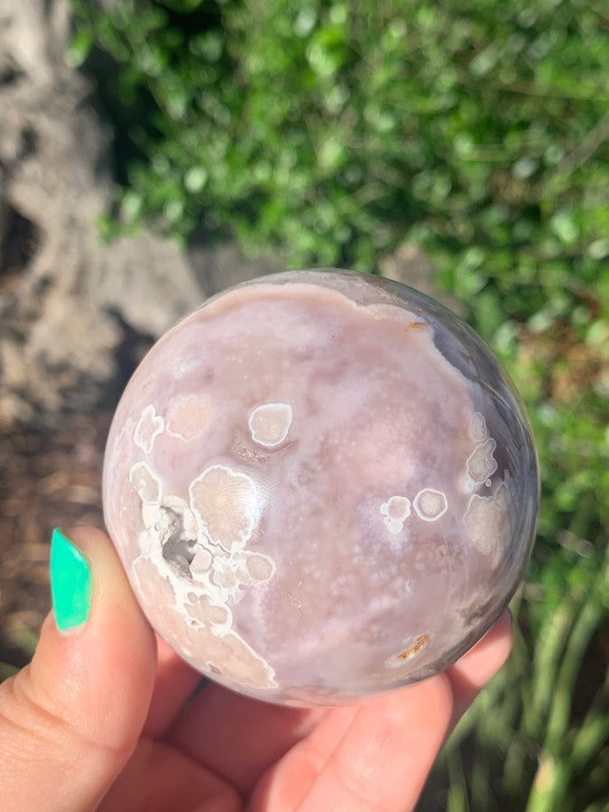 Pink Amethyst Flower Agate Sphere**