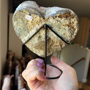 Aura Amethyst Heart on Stand