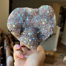Load image into Gallery viewer, Aura Amethyst Heart on Stand