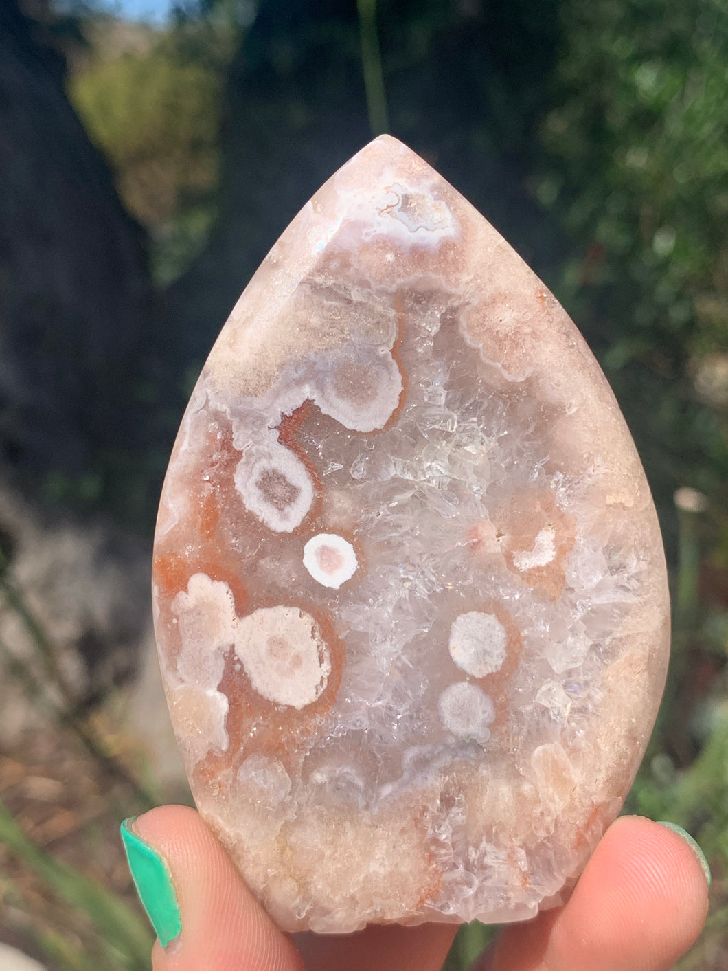 Pink Amethyst Flower Agate Flame