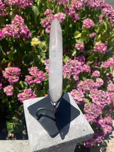 Quartz Carved Face Moon with Rainbows