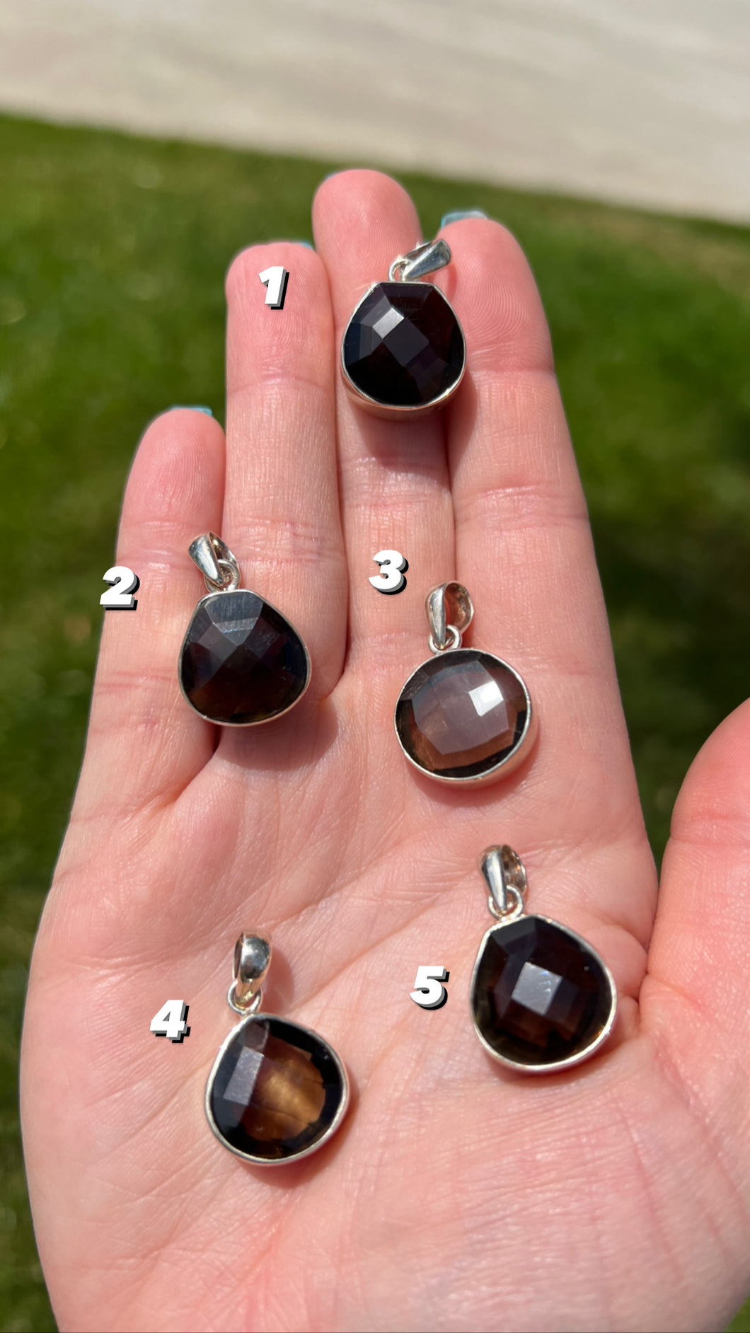 Smokey Dark Quartz Sterling Silver Pendant