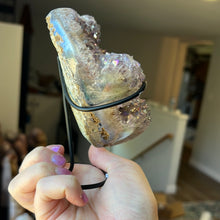 Load image into Gallery viewer, Aura Amethyst Heart on Stand