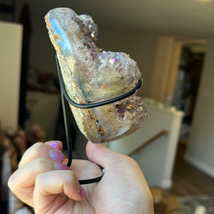 Aura Amethyst Heart on Stand