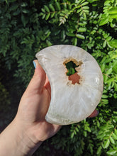 Load image into Gallery viewer, Quartz and Chlorite Druzy Pocket Hole Moon*