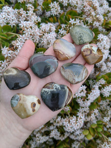 1 Small Polychrome Jasper Heart