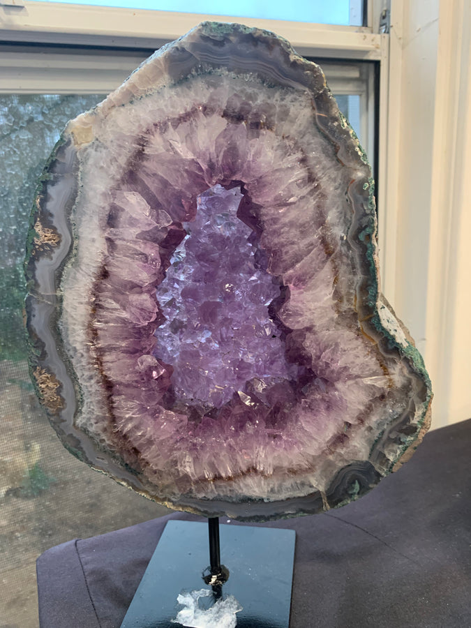 Amethyst Druzy Closed Portal Fixed on Stand*