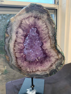 Amethyst Druzy Closed Portal Fixed on Stand*