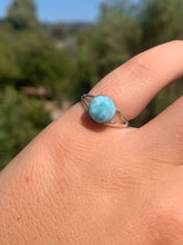 Load image into Gallery viewer, Larimar Circle Ring 6.5*!