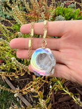 Load image into Gallery viewer, Aura Geode Agate with Gold Chain