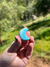 Load image into Gallery viewer, Larimar Moon Pendant*