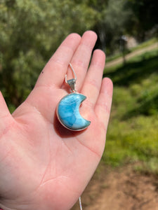 Larimar Moon Pendant