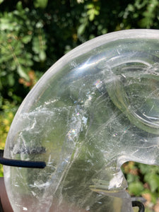 Quartz Carved Moon Face with Stand*