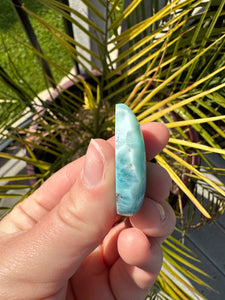 Larimar Warped Teardrop Cabochon