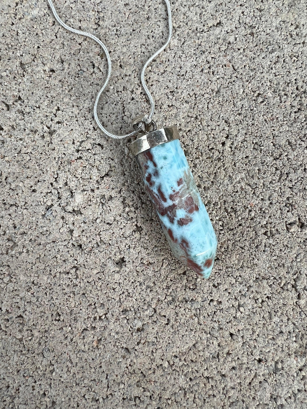 Larimar Sterling Silver Point Pendant