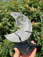 Quartz Carving Moon Face with Stand*