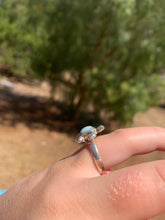 Load image into Gallery viewer, Larimar Turtle Sterling Silver Ring Size-6.5*!