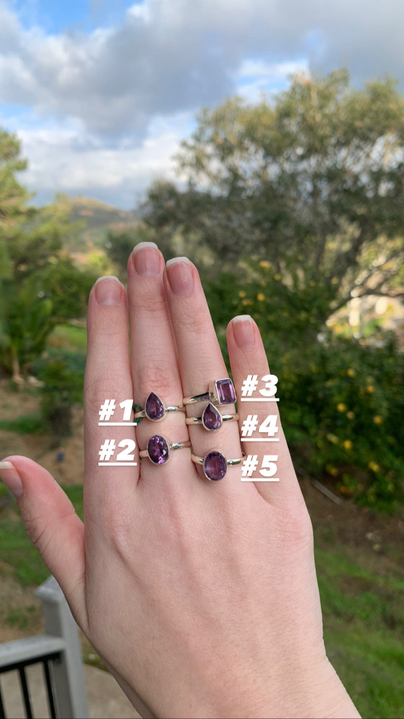 Amethyst Faceted Sterling Silver