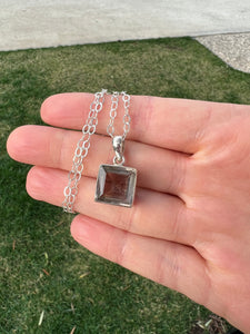 Light Faceted Smokey Quartz Sterling Silver Pendant