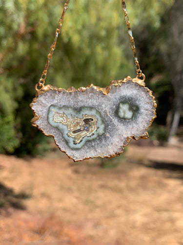 Amethyst Double Stalactite Pendant w 18” chain*