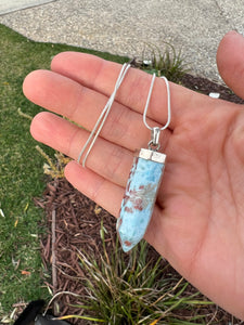 Larimar Sterling Silver Point Pendant